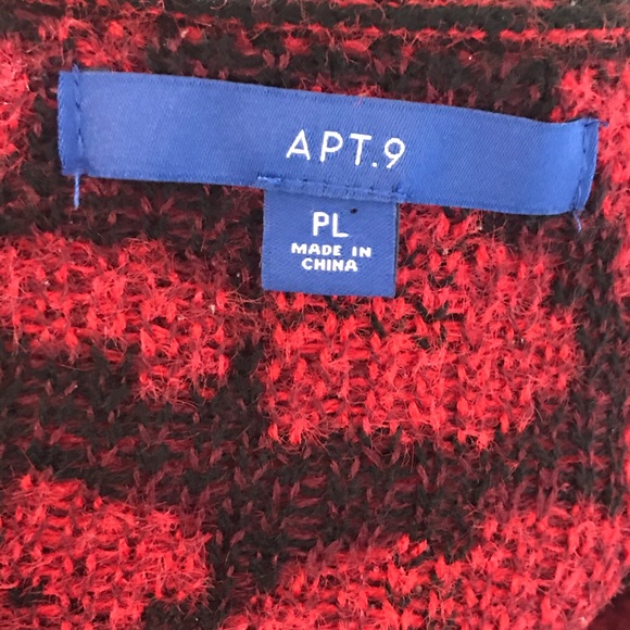 APT. 9 Red & Black Animal Print Sweater - Picture 6 of 7